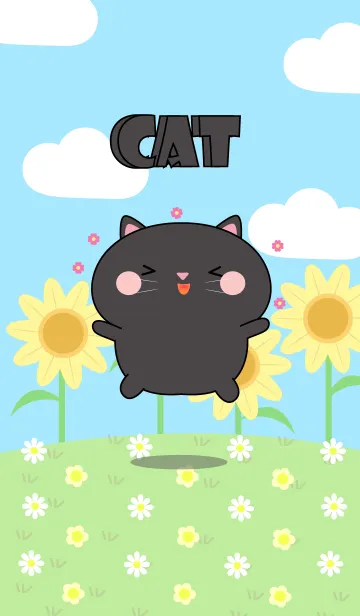 [LINE着せ替え] Happy Lovely Black Cat Theme (jp)の画像1