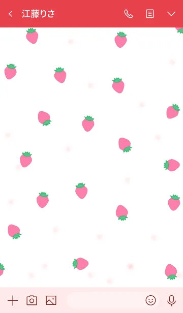 [LINE着せ替え] strawberry pattern/ redの画像3
