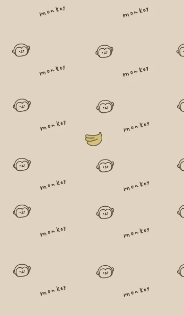 [LINE着せ替え] お猿柄とベージュ。の画像1