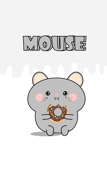 [LINE着せ替え] Simple Kawaii Grey Mouse Theme (jp)の画像1