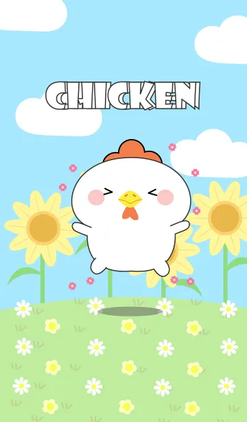 [LINE着せ替え] Happy Lovely White Chicken Theme (jp)の画像1