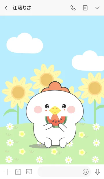 [LINE着せ替え] Happy Lovely White Chicken Theme (jp)の画像3