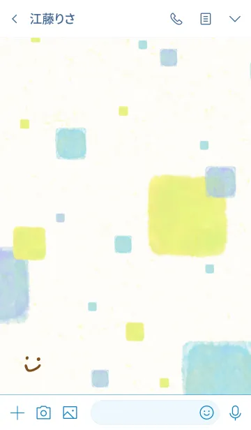 [LINE着せ替え] 水彩四角スマイル6の画像3