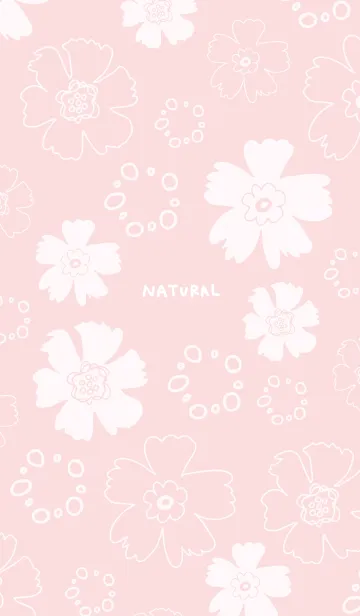 [LINE着せ替え] ナチュラル 花と丸 ピンクの画像1
