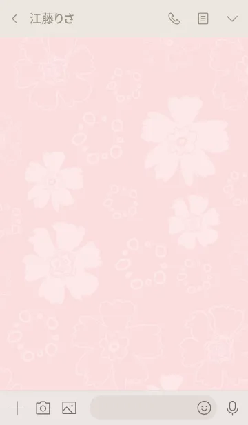 [LINE着せ替え] ナチュラル 花と丸 ピンクの画像3