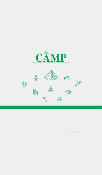 [LINE着せ替え] CAMP green whiteの画像1