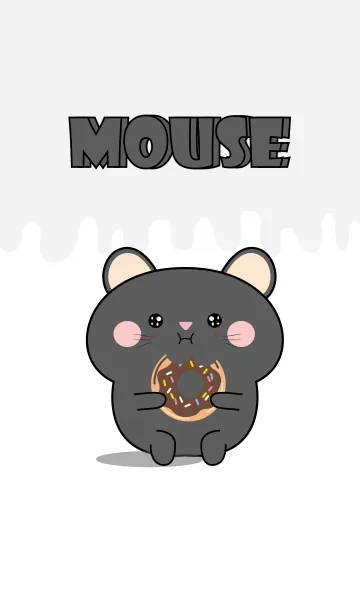 [LINE着せ替え] Simple Kawaii Black Mouse Theme (jp)の画像1