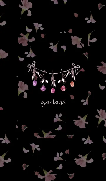 [LINE着せ替え] ガーランドオブフラワー・ブラックの画像1