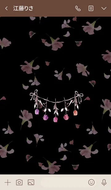 [LINE着せ替え] ガーランドオブフラワー・ブラックの画像3