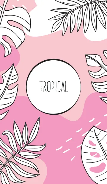 [LINE着せ替え] Abstract Tropical Pink Cartoonの画像1