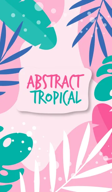 [LINE着せ替え] Abstract Tropical Hand Drawn Soft Pinkの画像1