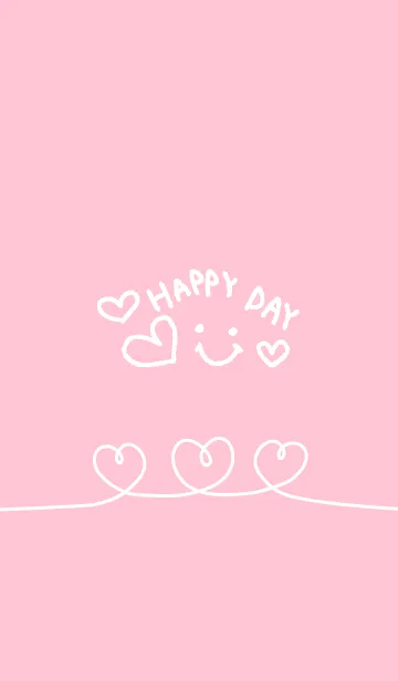 [LINE着せ替え] ハート三連ピンク22の画像1