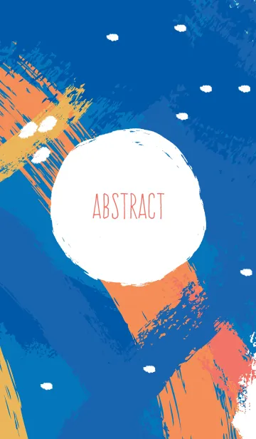 [LINE着せ替え] Navy Blue Abstract Painted (Orange Icon)の画像1