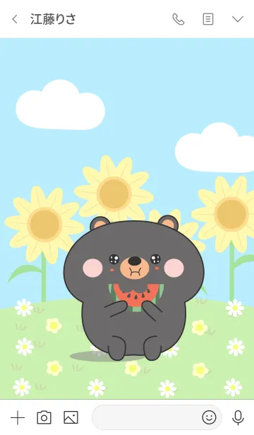 [LINE着せ替え] Happy Lovely Black Bear Theme (jp)の画像3