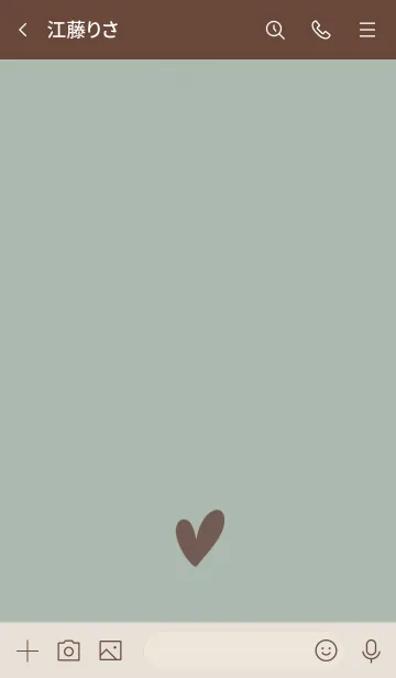 [LINE着せ替え] シンプルで大人っぽいハート・カーキの画像3