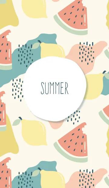 [LINE着せ替え] Abstrack Summer Lemon Watermelonの画像1