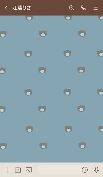 [LINE着せ替え] ブルーベージュとクマ。ハート。の画像3