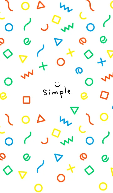 [LINE着せ替え] カラフル図形 白3の画像1