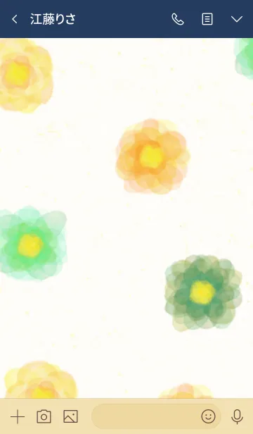 [LINE着せ替え] 水彩カラフルお花4の画像3