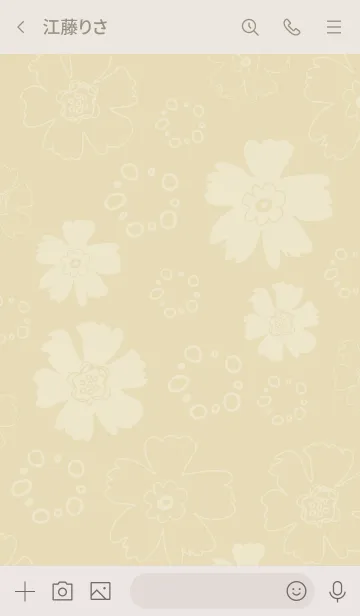 [LINE着せ替え] ナチュラル 花と丸 ベージュ2の画像3