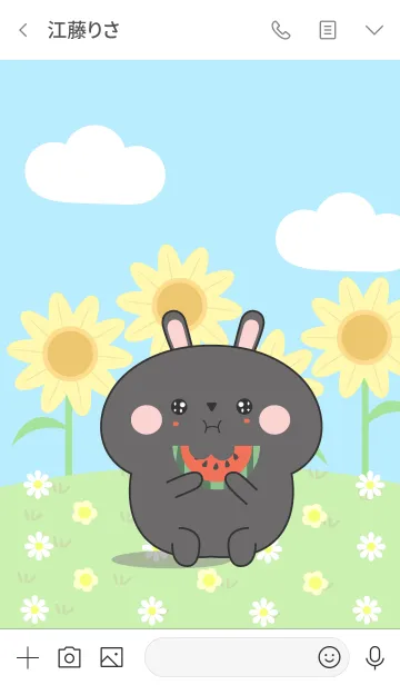 [LINE着せ替え] Happy Lovely Black Rabbit Theme (jp)の画像3