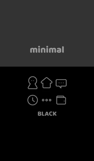 [LINE着せ替え] minimal みにまる blackの画像1