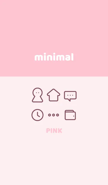 [LINE着せ替え] minimal みにまる pinkの画像1