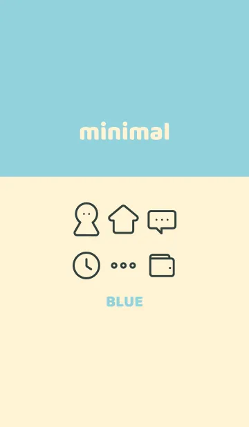 [LINE着せ替え] minimal みにまる blueの画像1