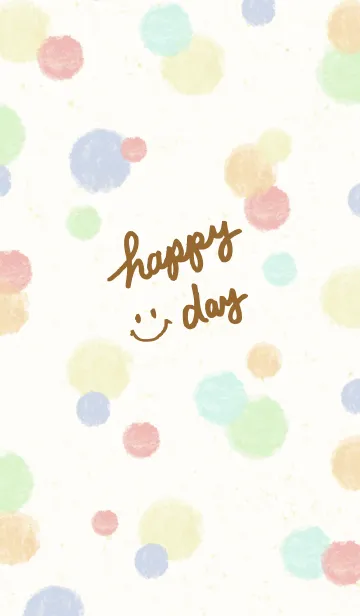 [LINE着せ替え] スマイル6 大人水彩水玉10の画像1