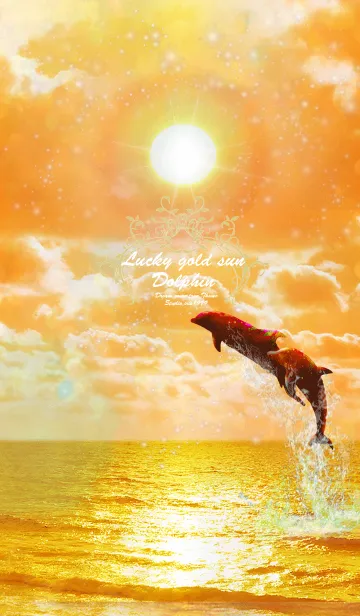 [LINE着せ替え] 運気上昇の着替え Lucky Gold Sun Dolphinの画像1