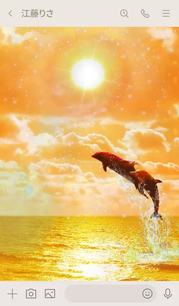 [LINE着せ替え] 運気上昇の着替え Lucky Gold Sun Dolphinの画像3