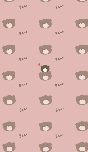 [LINE着せ替え] ピンクベージュとクマ柄。の画像1