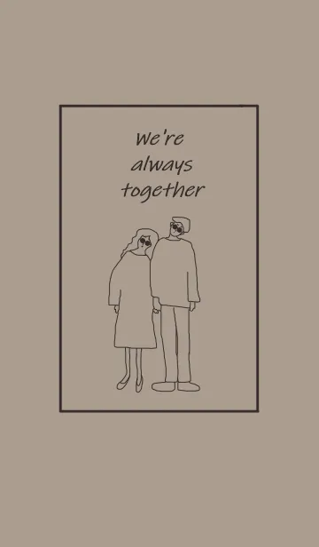 [LINE着せ替え] We're always together / brown beigeの画像1