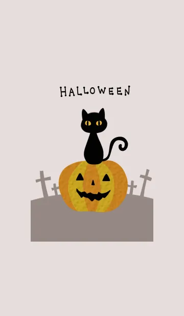 [LINE着せ替え] シンプルかわいいハロウィン☆黒猫1の画像1