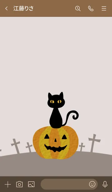 [LINE着せ替え] シンプルかわいいハロウィン☆黒猫1の画像3