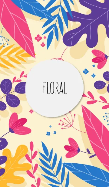 [LINE着せ替え] Abstract Colorful Cream Floralの画像1