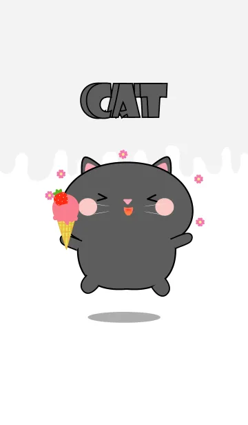 [LINE着せ替え] Simple Kawaii Black Cat Theme (jp)の画像1