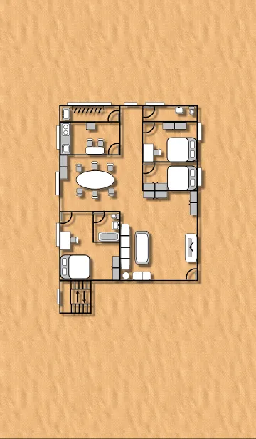 [LINE着せ替え] Interior design floor plan-Human lifeの画像1