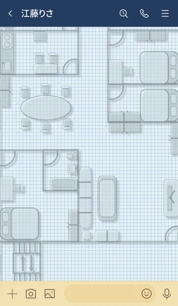 [LINE着せ替え] Interior design floor plan-Human lifeの画像3