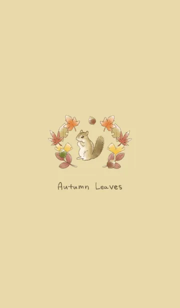 [LINE着せ替え] シマリスと落ち葉の秋の画像1