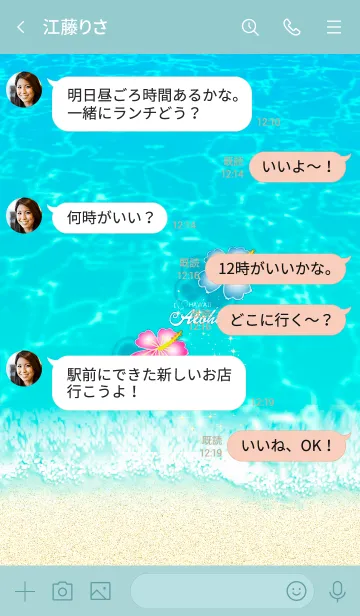 [LINE着せ替え] ハイビスカス♡ハワイ＊ALOHA+169の画像4