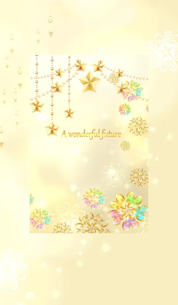 [LINE着せ替え] 強力引き寄せ♪幸せクローバー・虹ゴールドの画像1