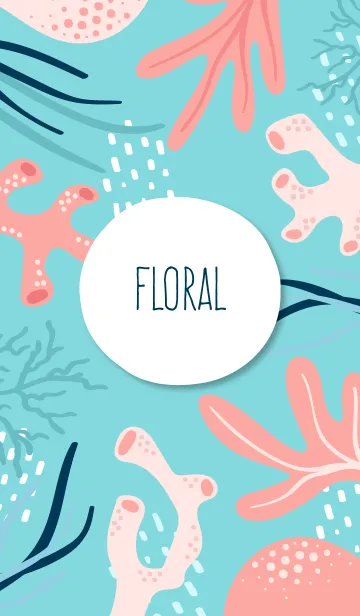 [LINE着せ替え] Abstrack Blue Ocean Floralの画像1