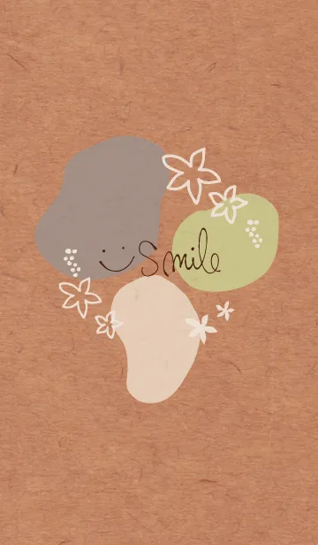 [LINE着せ替え] 有機的な丸と花 黄緑色2の画像1