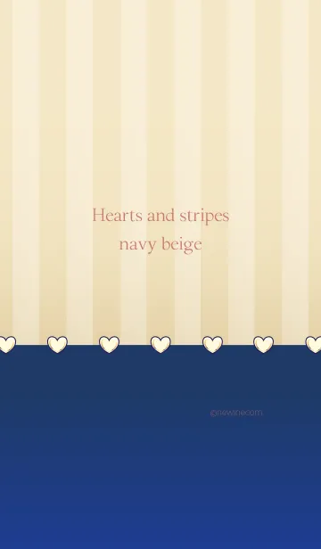 [LINE着せ替え] Hearts and stripes navy beigeの画像1