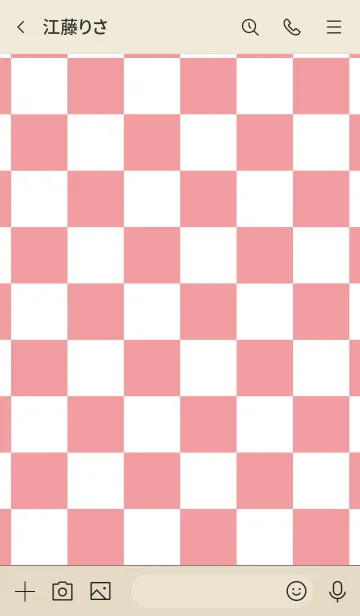 [LINE着せ替え] Checkered Rose Pink and white.の画像3