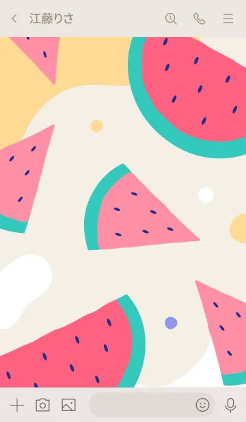 [LINE着せ替え] Abstract Hand Drawn Watermelonの画像3