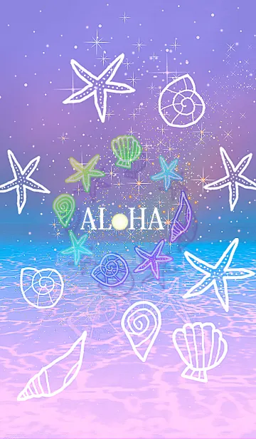 [LINE着せ替え] 虹色の貝♡ハワイ＊ALOHA+170の画像1
