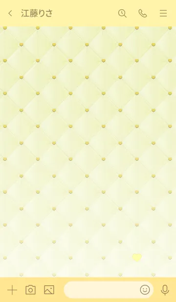 [LINE着せ替え] Quilted heart yellowの画像3