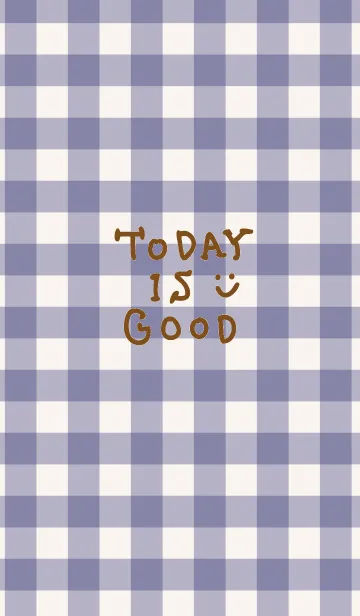 [LINE着せ替え] 紺ギンガムチェック-スマイル14-の画像1